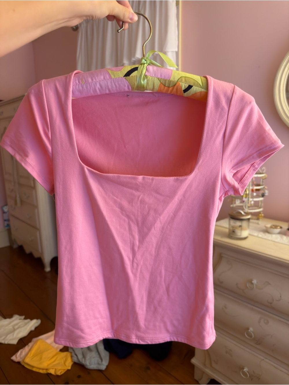Pink Square Neck Women's Tee